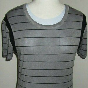 CLEARANCE Women's/Jr. Sz. M Modish Rebel Gray & Black Striped Top Buckle NWT.